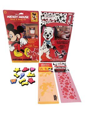 11” Mickey Mouse & 102 Dalmatians Stencil and 3 Stamp Sets 2 Borders + 10 Stamps